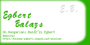 egbert balazs business card